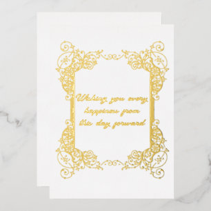 Gold Foil Wedding Greetings Folien Feiertagskarte