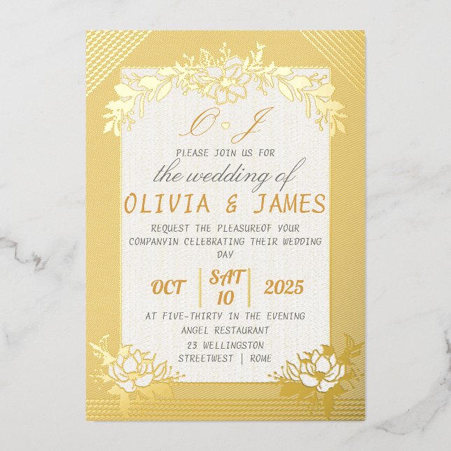 Gold Foil Wedding Invitation Premium Foil (Recto)