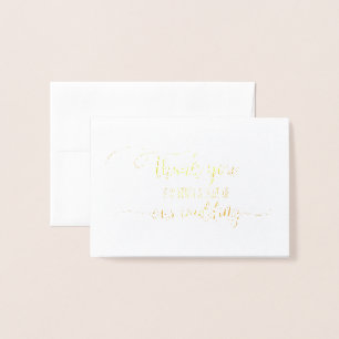 Gold Foil Wedding Offizier Danke Karte