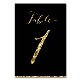 Gold Foil Wedding Tischnummern Black No. 1