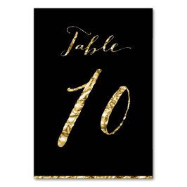 Gold Foil Wedding Tischnummern Black No. 10