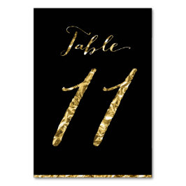 Gold Foil Wedding Tischnummern Black No. 11