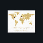 Gold Foil World Map Meilen können nicht getrennt w Leinwanddruck<br><div class="desc">Gold Foil World Map Miles können diese beiden Herzen nicht trennen Lange Distanz Beziehungen Leinwand drucken mit Herz und Bindeglied - sie können verschoben und positioniert werden wo immer nötig (für nähere oder längere Verbindungen reduzieren oder vergrößern die Größe des Anschlusses, um es zu funktionieren) Meilen können diese beiden Herzen...</div>
