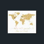 Gold Foil World Map Meilen können nicht getrennt w Leinwanddruck<br><div class="desc">Gold Foil World Map Miles können diese beiden Herzen nicht trennen Lange Distanz Beziehungen Leinwand drucken mit Herz und Bindeglied - sie können verschoben und positioniert werden wo immer nötig (für nähere oder längere Verbindungen reduzieren oder vergrößern die Größe des Anschlusses, um es zu funktionieren) Meilen können diese beiden Herzen...</div>