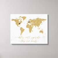 Gold Foil World Map Meilen können nicht getrennt w