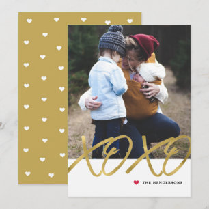 Gold Foil XOXO Valentinstag Foto-Karte