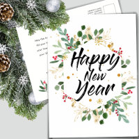 Gold Foliage | Red Berry New Year