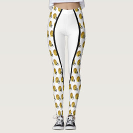 Gold Football Helm Print Leggings