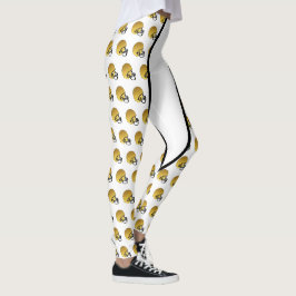 Gold Football Helm Print Leggings