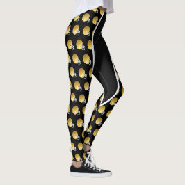 Gold Football Helm Print Leggings
