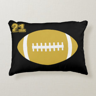 Gold Football Player Custom Jersey Nummer/Buchstab Dekokissen