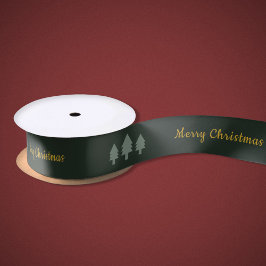 Gold & Forest Green stilvolle Ribbon Satinband