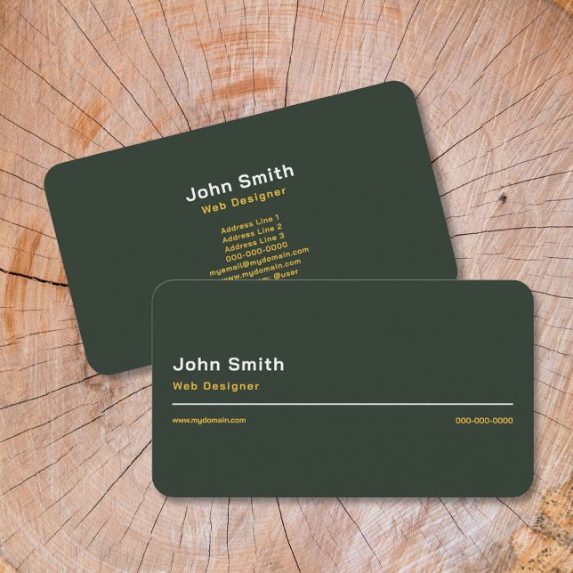Gold & Forest Green stilvolle Visitenkarte (Gold & Forest Green Stylish Business Card)