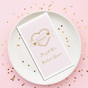Gold Forever Hearts Brautparty Serviette