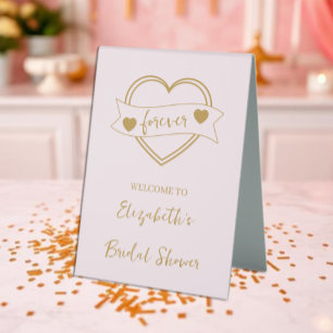 Gold Forever Hearts Brautparty Tischaufsteller