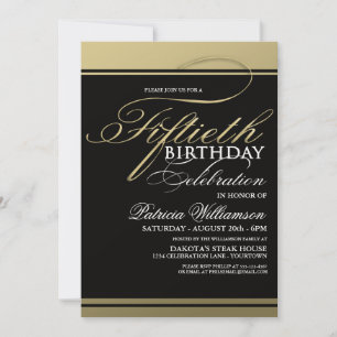 Gold Formal 50e anniversaire Invitations