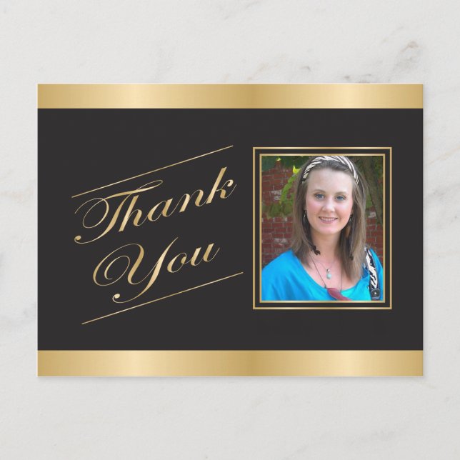 Gold Formal Vielen Dank Postcard Postkarte (Vorderseite)
