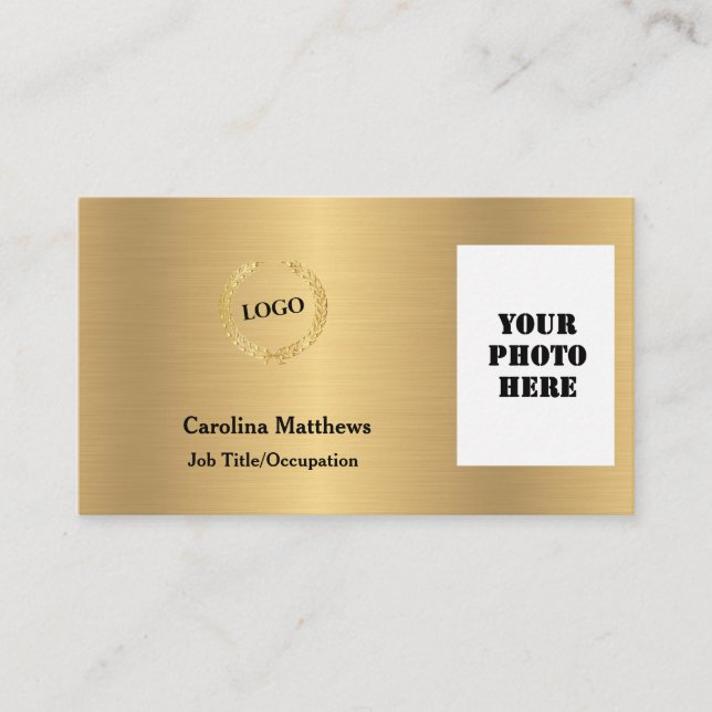 Gold-Foto für Firmenlogos Visitenkarte (Vorderseite)