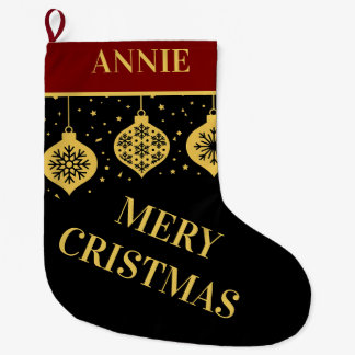 Gold Foto Name Weihnachtsstrumpf Großer Weihnachtsstrumpf