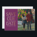 Gold-Foto Save the Date gestapelt<br><div class="desc">Einfach und frisch mit einem Hauch von modernen Imitate Goldfolie wird Ihren Gästen helfen, Ihr Date für den großen Tag retten und Ihr Lieblings-Verlobung-Foto zu zeigen.</div>