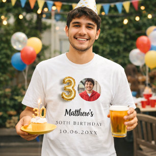 Gold-Foto zum 30. Geburtstag T-Shirt