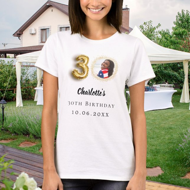 Gold-Foto zum 30. Geburtstag T-Shirt (Von Creator hochgeladen)