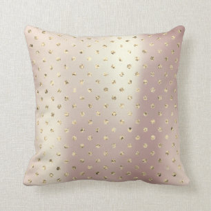 Gold Foxier Rose Gold Pink Metallic Polka Dots Kissen