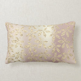 Gold Foxier Rose Gold Pink Metallische Grasblätter Lendenkissen