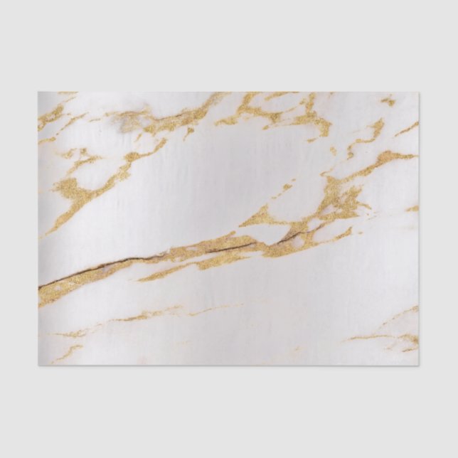 Gold Foxier Silver Marble Metallic Abstrakt Seidenpapier (Vorderseite)