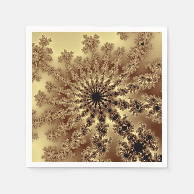 Gold-Fraktal-Burst Serviette (Vorderseite)