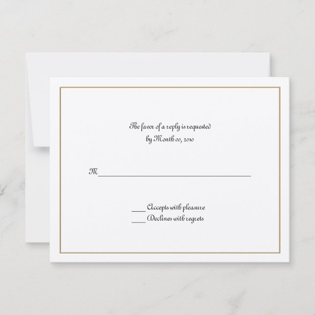 Gold-Frame-Antwortkarten RSVP Karte (Vorderseite)