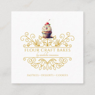 Gold Frame Bakery Baker's Logo Carte de visite