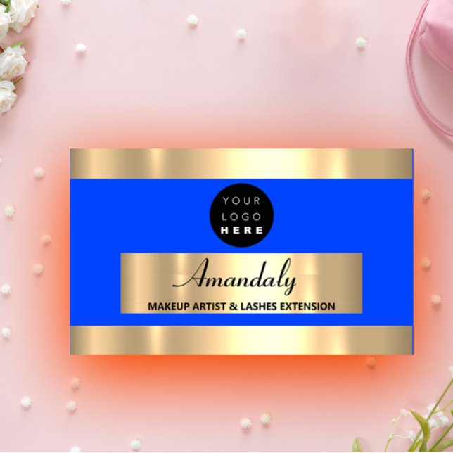 Gold Frame Fashion Beautique Shop Royal Blue Visitenkarte (Gold Frame Fashion Beautique Shop Royal Blue Business Card)