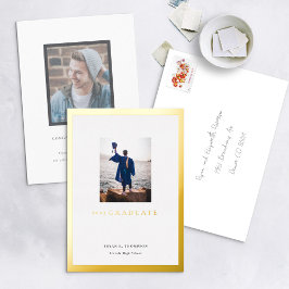 Gold Frame Foto Abschluss Announccard Folieneinladung