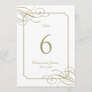 Gold Frame Luxury Classic Wedding Tischnummern