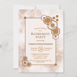 Gold-Frame-Marmor-Party Einladung