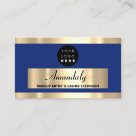 Gold Frame Mode Beautique Shop Blue Navy Visitenkarte