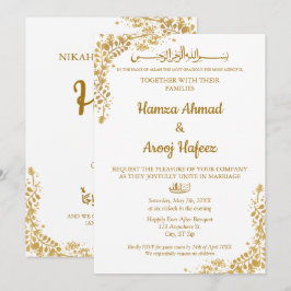 Gold Frame muslimische islamische Moderne Nikah Einladung