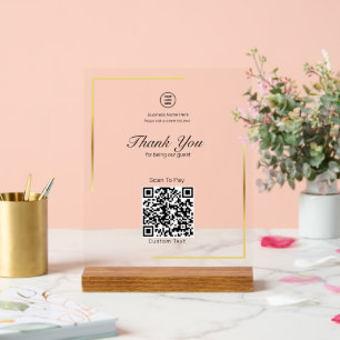 Gold-Frame-Scan für das Pay-Store-Geschäft Acrylschild