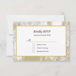 Gold Frame Silver und Gold Spritzer Hochzeit RSVP Karte