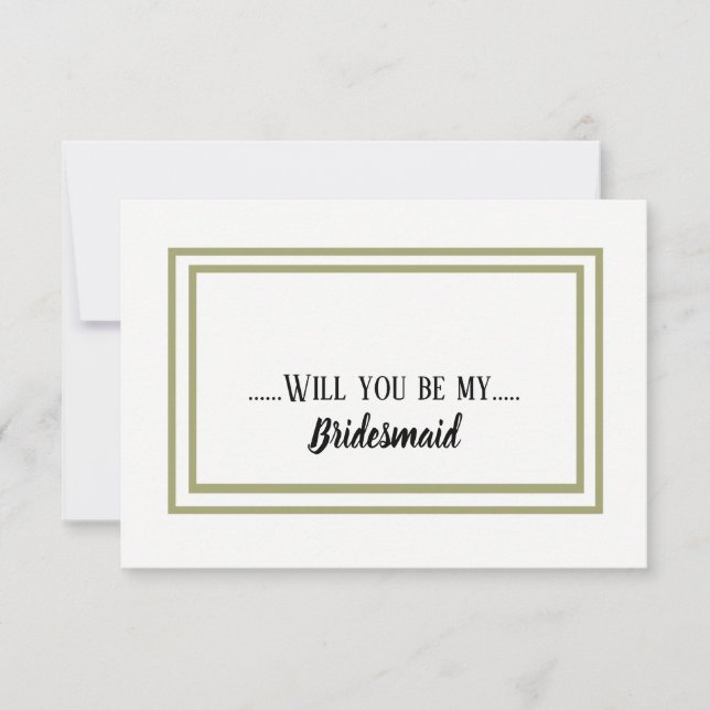 Gold Frame wirst du meine Bridesmaid sein Einladung (Vorderseite)