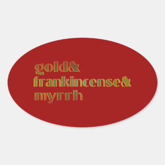 Gold & Frankincense & Myrrh Ovaler Aufkleber