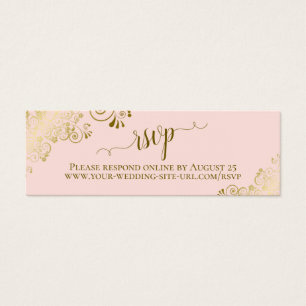 Gold Frills Blush rose Wedding Carte en ligne RSVP