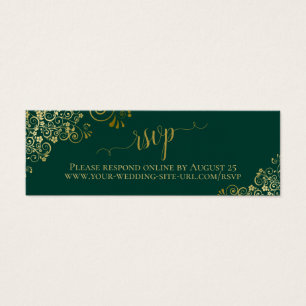 Gold Frills Emerald Green Wedding Carte en ligne R
