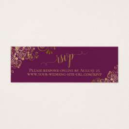 Gold Frills Magenta Plum Wedding Carte en ligne RS