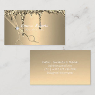 Gold Friseur Verlauf Glitter Modern Visitenkarte