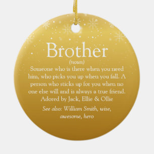 Gold Frohe Weihnachten Cool Lustig Bruder Definiti Keramik Ornament