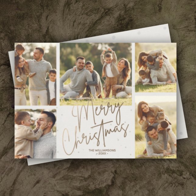 Gold Frohe Weihnachten fünf Fotos (Von Creator hochgeladen)