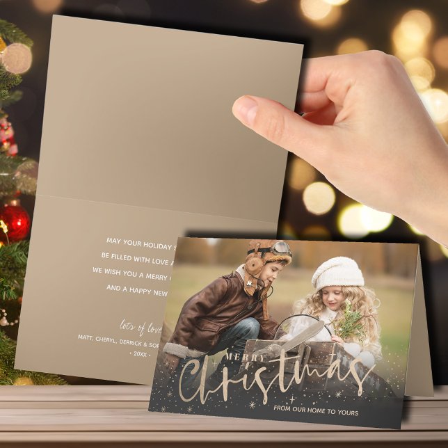 Gold Frohe Weihnachten geklapptes Foto (Von Creator hochgeladen)