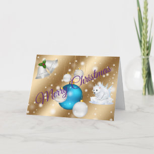Gold Frohe Weihnachten Karte